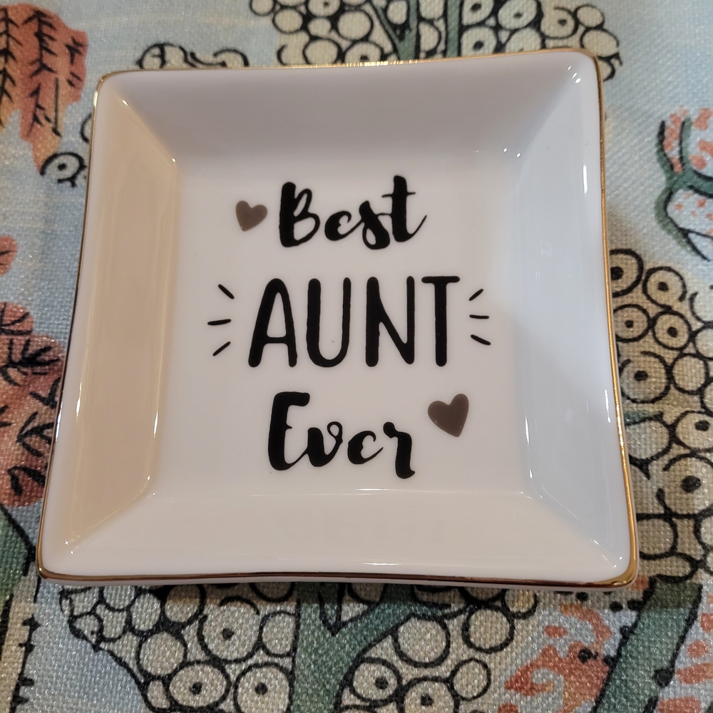 Best Aunt Ever Square Trinket Dish